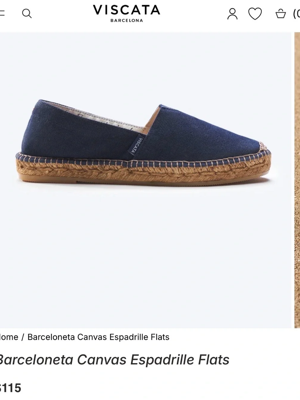 Viscata Barceloneta Navy Canvas Espadrille Flats